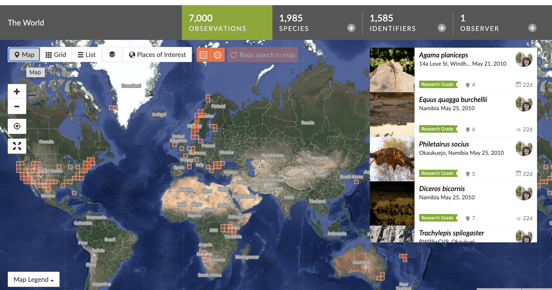 7000 observations on iNaturalist